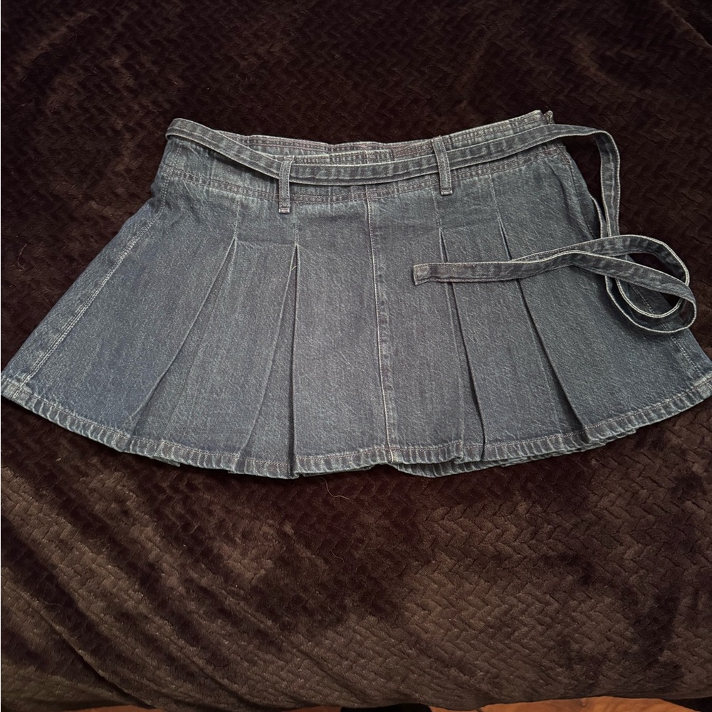 American Eagle Outfitters Dark Blue Pleated Mini Skirt